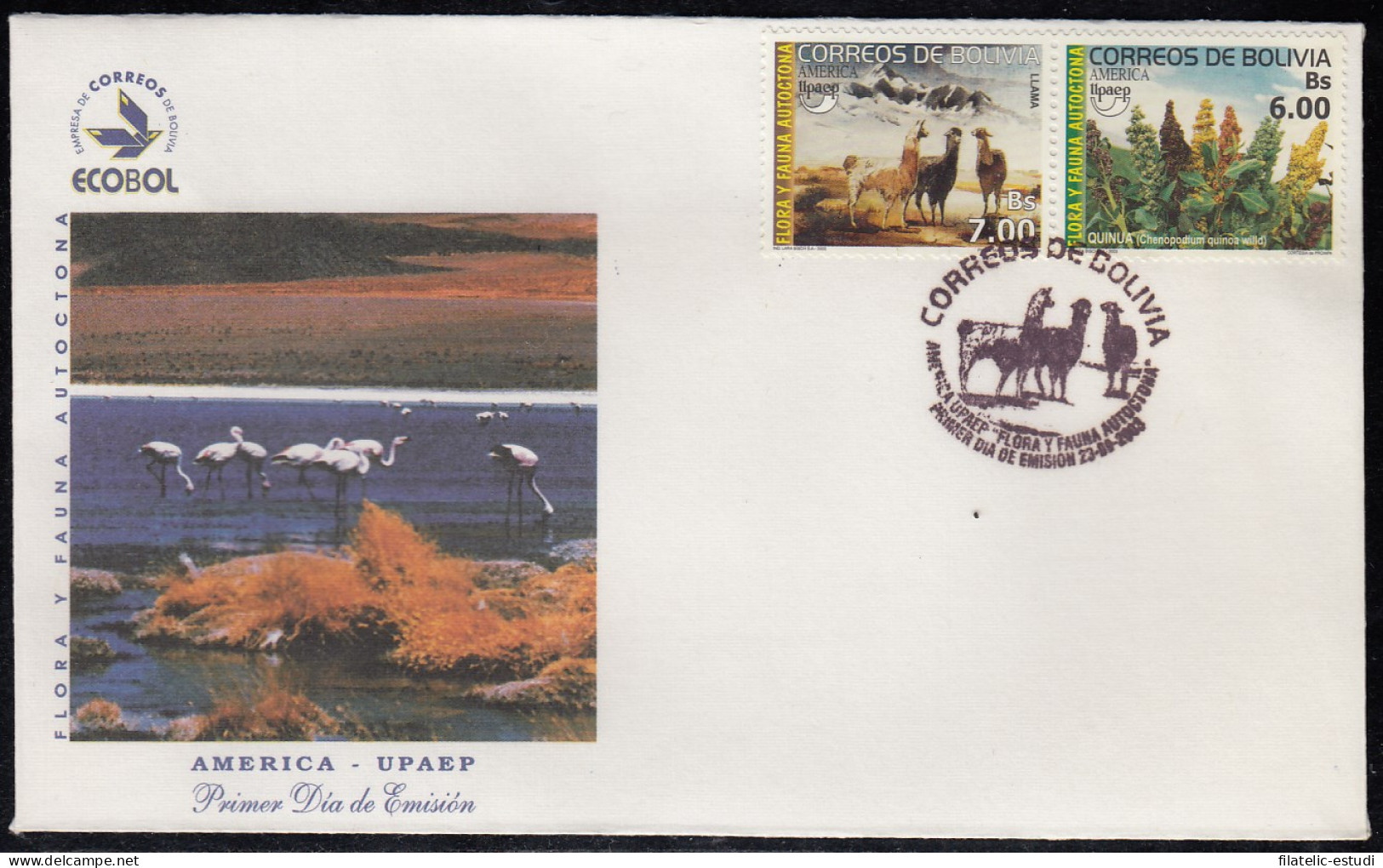 Upaep Bolivia 2422/23 2003 Chenopodium Lama Guanicoe SPD FDC Sobre Primer Día - Altri - America