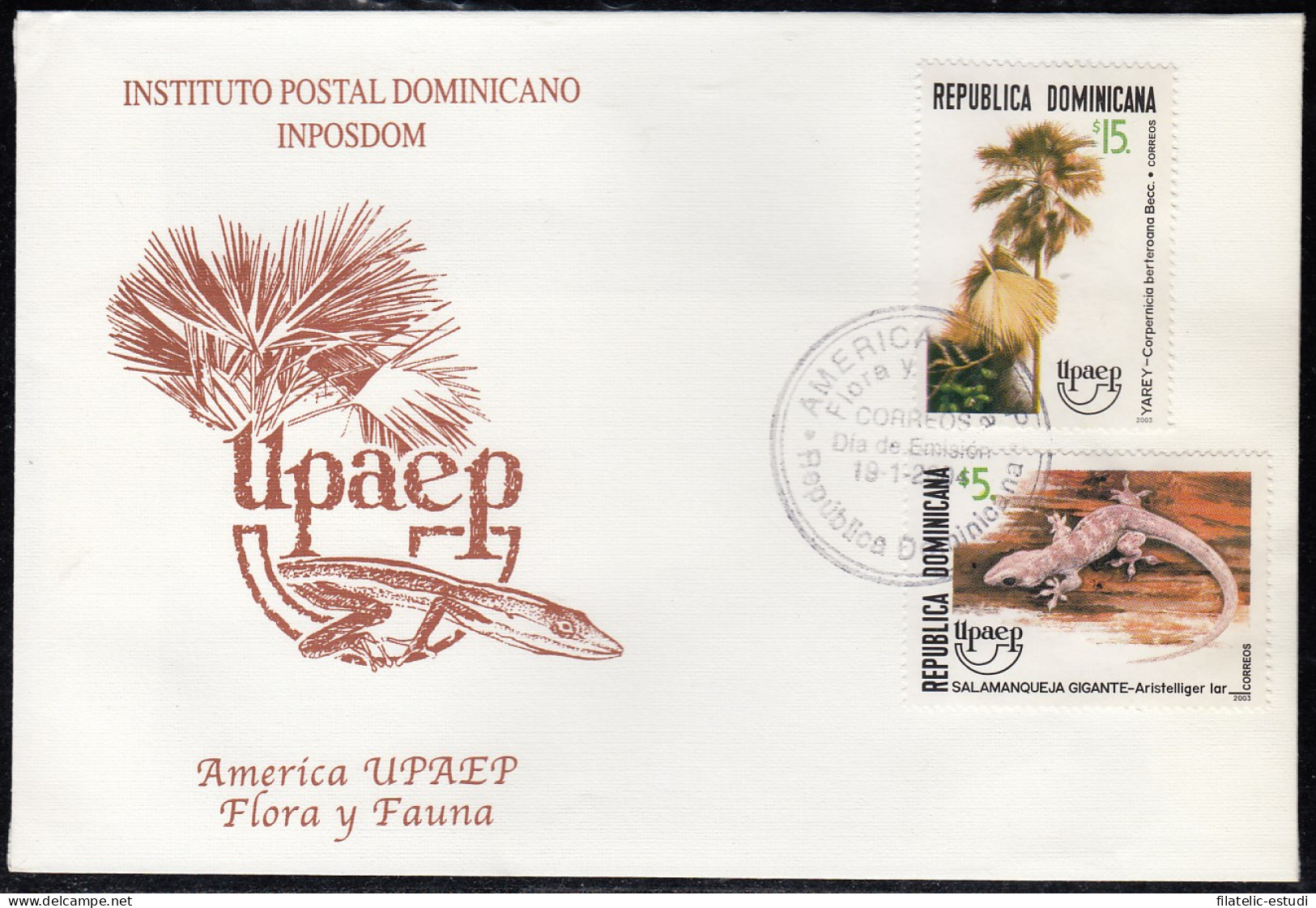 Upaep Rep. Dominicana 1492/93 2003 Aristelliger  SPD FDC Sobre Primer Día - Altri - America