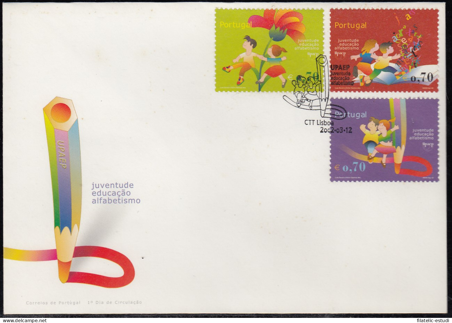 Upaep Portugal 2556/58 2002 Libro Abierto Flor SPD FDC Sobre Primer Día - Altri - America