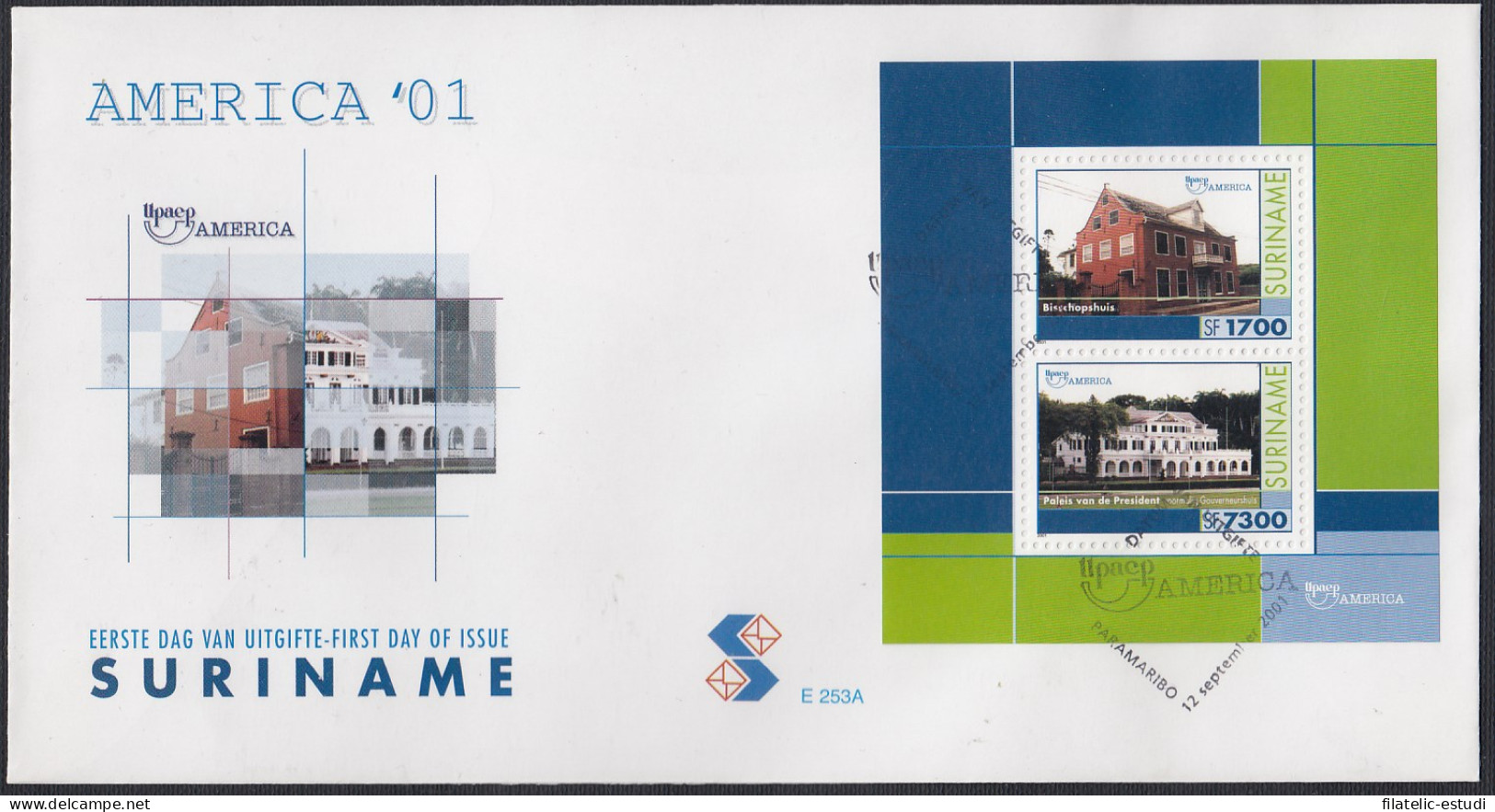 Upaep Suriname HB 88 2001 Diócesis SPD FDC Sobre Primer Día - Altri - America