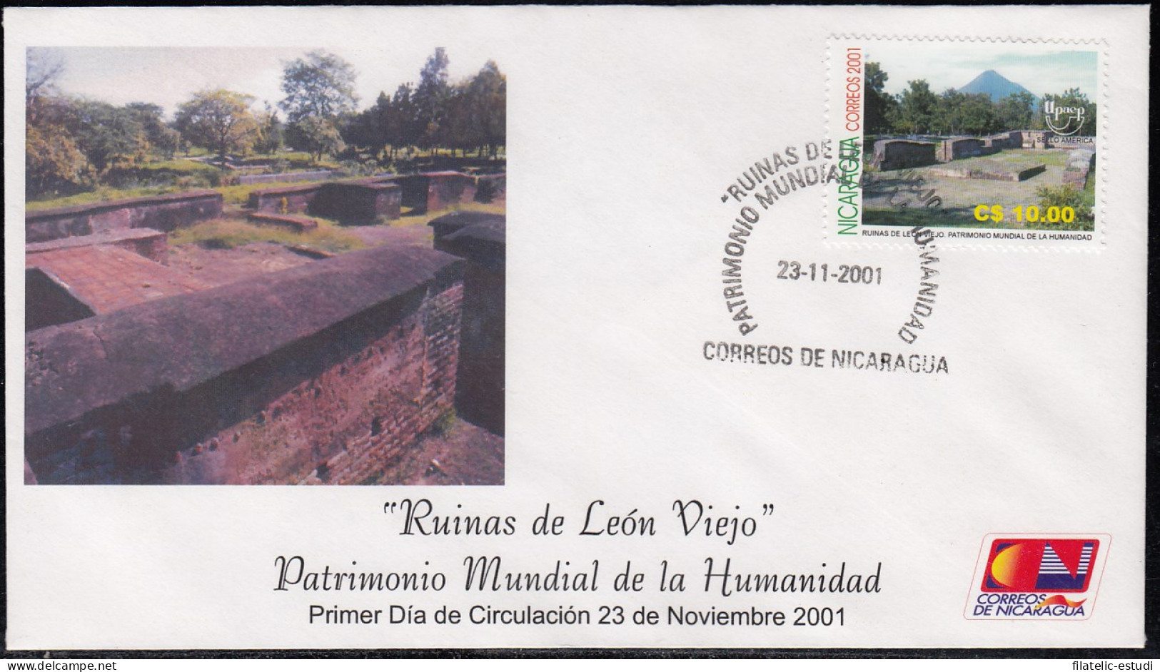 Upaep Nicaragua 2531 2001 Ruinas De León Viejo SPD FDC Sobre Primer Día - Altri - America