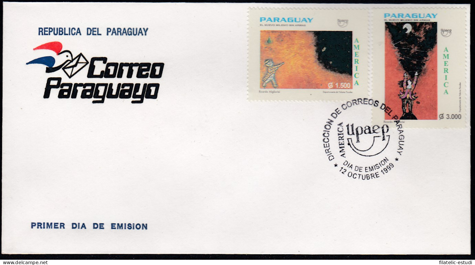 Upaep Paraguay 2789/90 1999 Dibujo Ricardo Migliorisi SPD FDC Sobre Primer Día - Altri - America