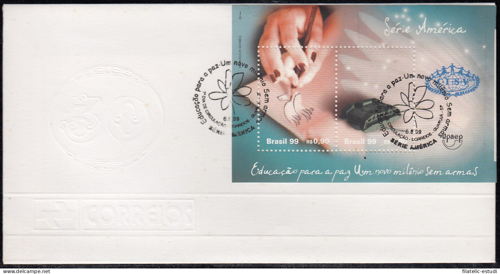 Upaep Brasil 108 1999 Paloma Y Tanque SPD FDC Sobre Primer Día - Altri - America