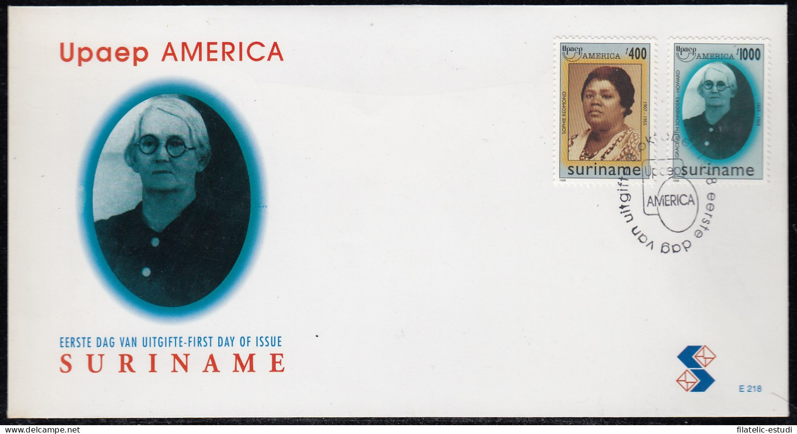 Upaep Suriname 1497/98 1998 Seophie Redmon Grace Ruth SPD FDC Sobre Primer Día - Altri - America