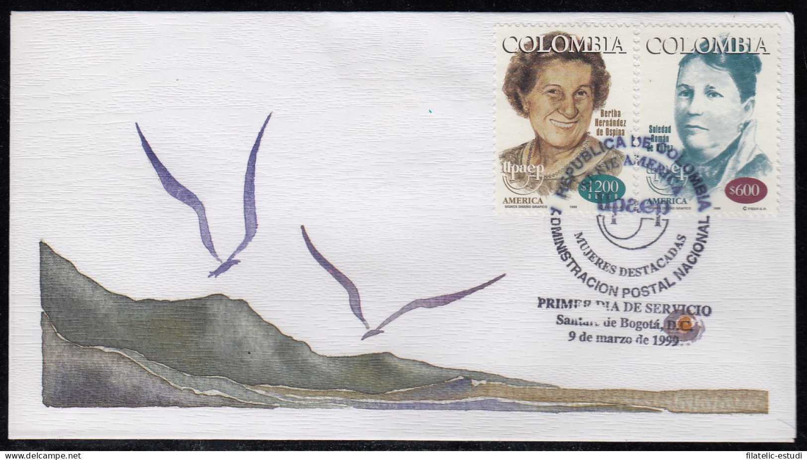 Upaep Colombia 1092-993 1998 Soledad Román Berta  SPD FDC Sobre Primer Día - Altri - America