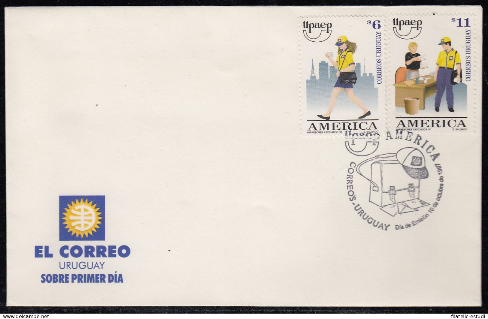 Upaep Uruguay 1670/71 1997 Chica Cartero SPD FDC Sobre Primer Día - Altri - America