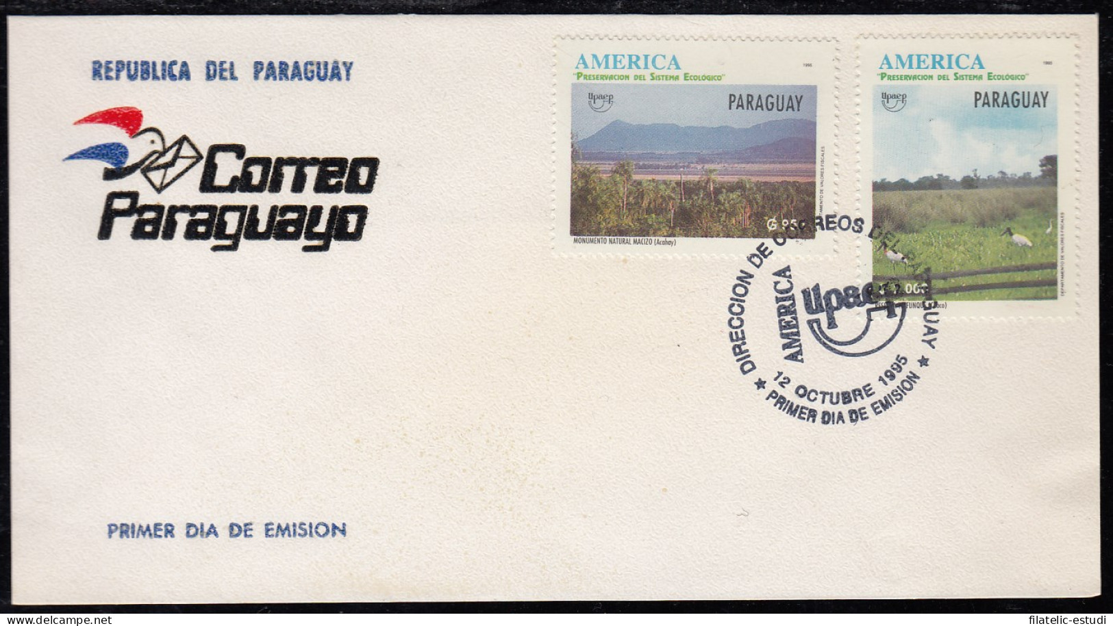 Upaep Paraguay 2691/92 1995 Monumento Acahay Tinfunque SPD FDC Sobre Primer Dí - Sonstige - Amerika