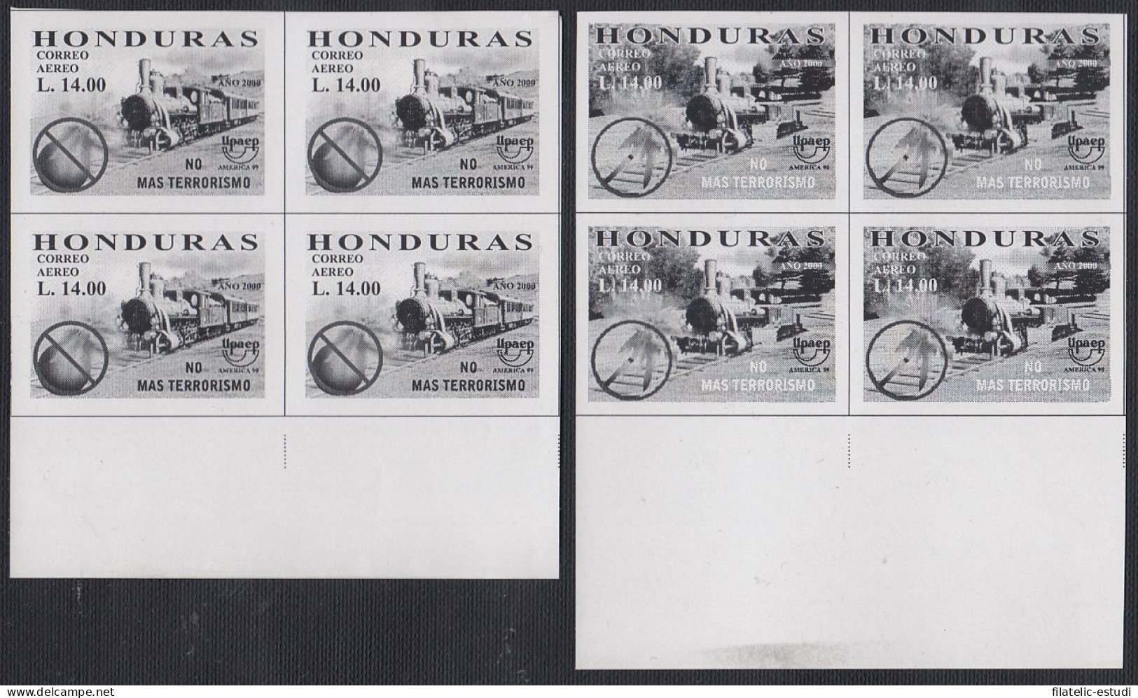 Upaep 1999 Honduras Variedad Variety Pruebas Proof Tren Train Bl.4 - Autres - Amérique