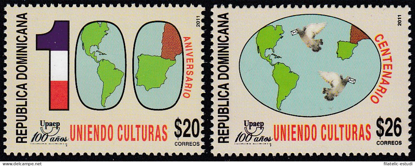 Upaep Rep Dominicana 1637/38 2011 100 Años Uniendo Culturas Centenario MNH - Sonstige - Amerika