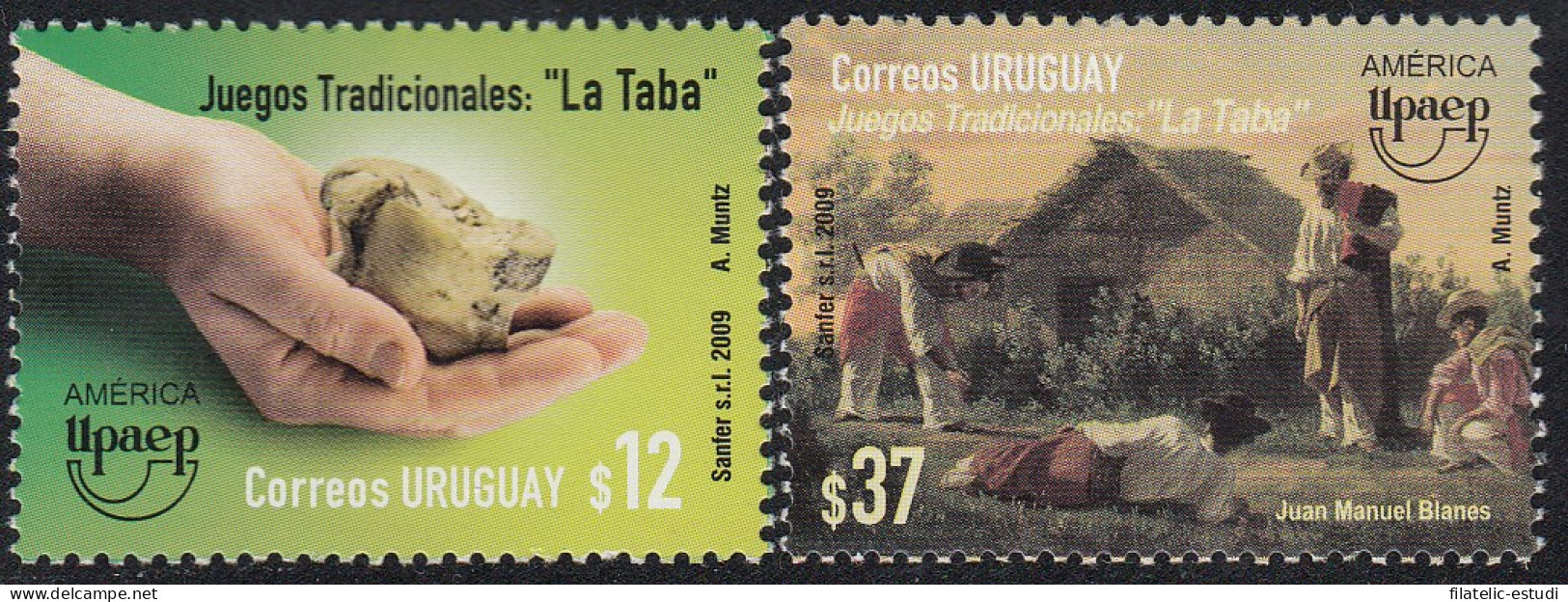 Upaep Uruguay 2411/12 2009 Juegos Tradicionales La Taba MNH - Sonstige - Amerika