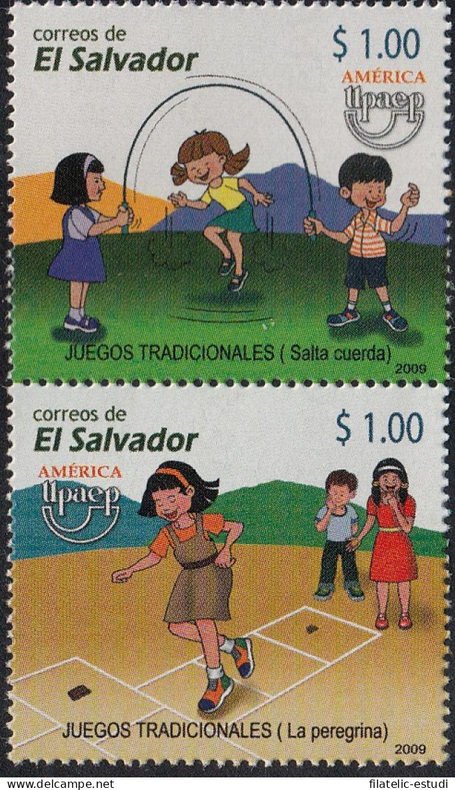 Upaep El Salvador 1794/95 2009 Juegos Tradicionales Salta Cuerda Peregrina MNH - Sonstige - Amerika