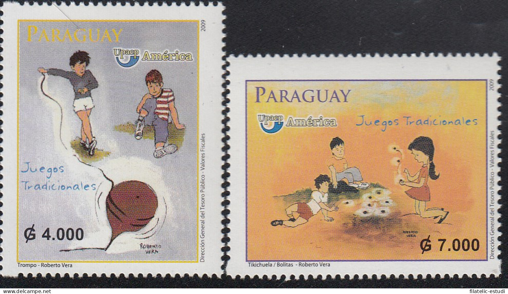 Upaep Parguay 3032/33 2009 Juegos Tradicionales Trompo Tikichuela Bolitas MNH - Sonstige - Amerika