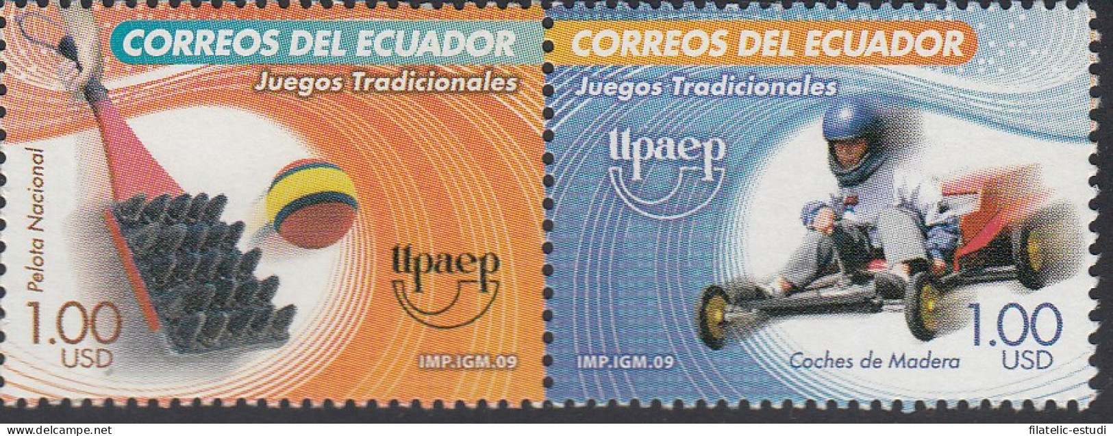 Upaep Ecuador 2191/92 2009 Juegos Tradicionales Coches De Madera MNH - Sonstige - Amerika