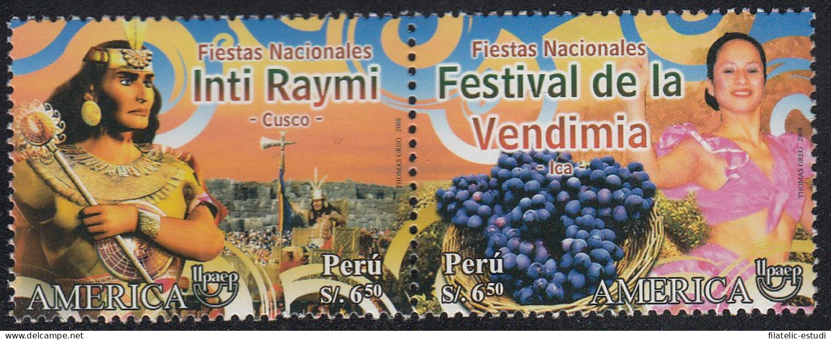 Upaep Perú 1731/32 2008 Fiestas Nacionales Festival De La Vendimia MNH - Sonstige - Amerika