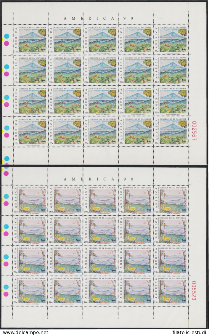 Upaep El Salvador 1087/88 1990 Hojas Completas Volcán Chicontepec MNH - Altri - America