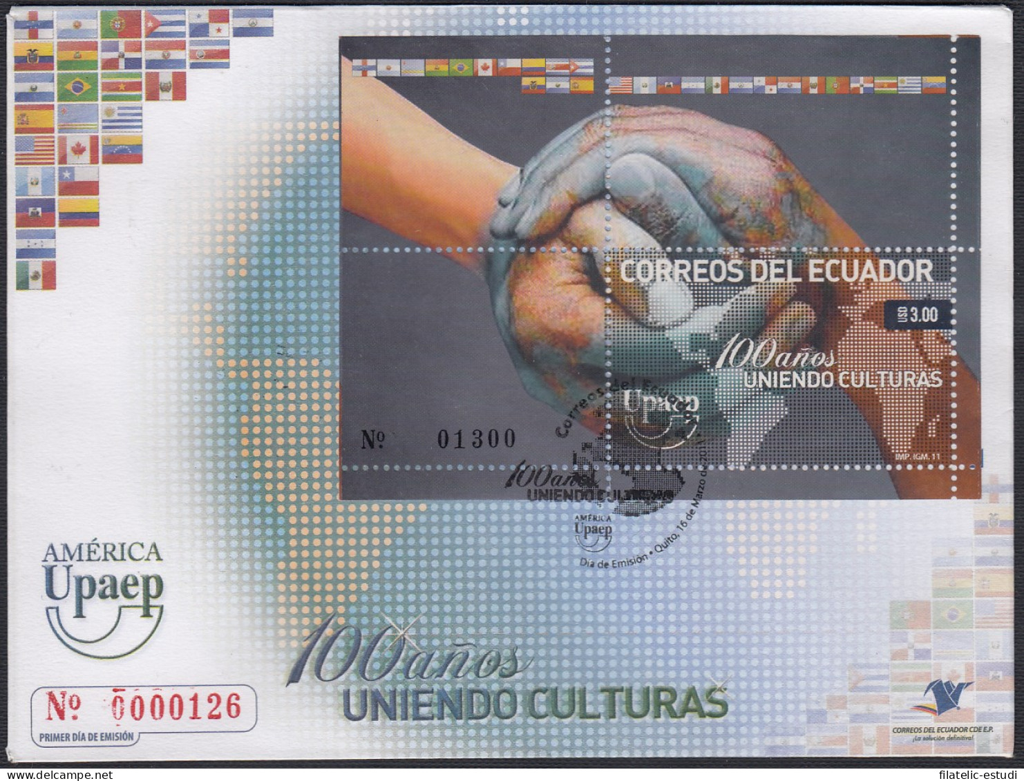 Upaep Ecuador HB 157 2011 100 Años Uniendo Culturas SPD FDC Sobre Primer Día - Altri - America