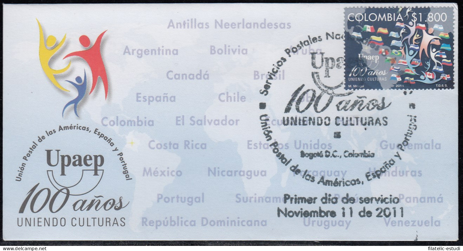 Upaep Colombia HB 71 2011 Unión Postal Américas SPD FDC Sobre Primer Día - Altri - America