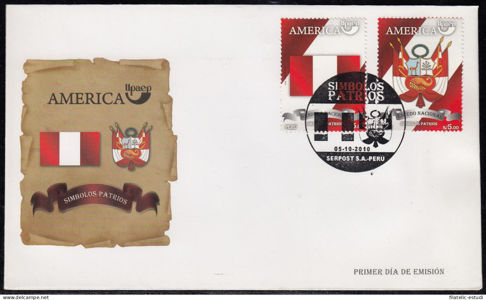 Upaep Perú 1881/82 2010 Bandera Y Escudo Nacional SPD FDC Sobre Primer Día - Altri - America