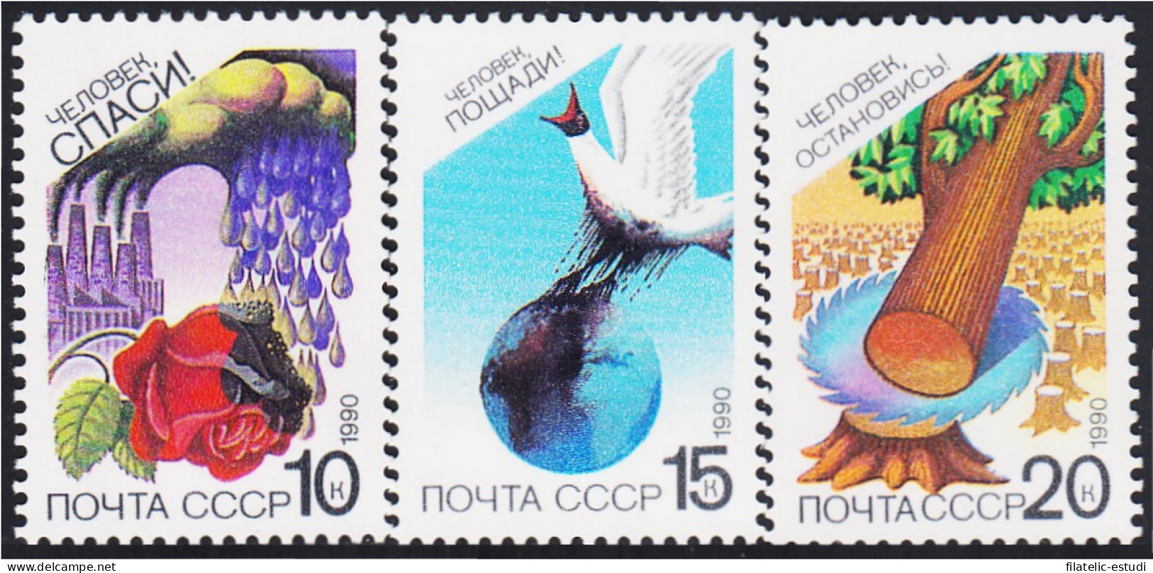 Rusia 5705/07 1990 Protección De La Naturaleza MNH - Altri & Non Classificati