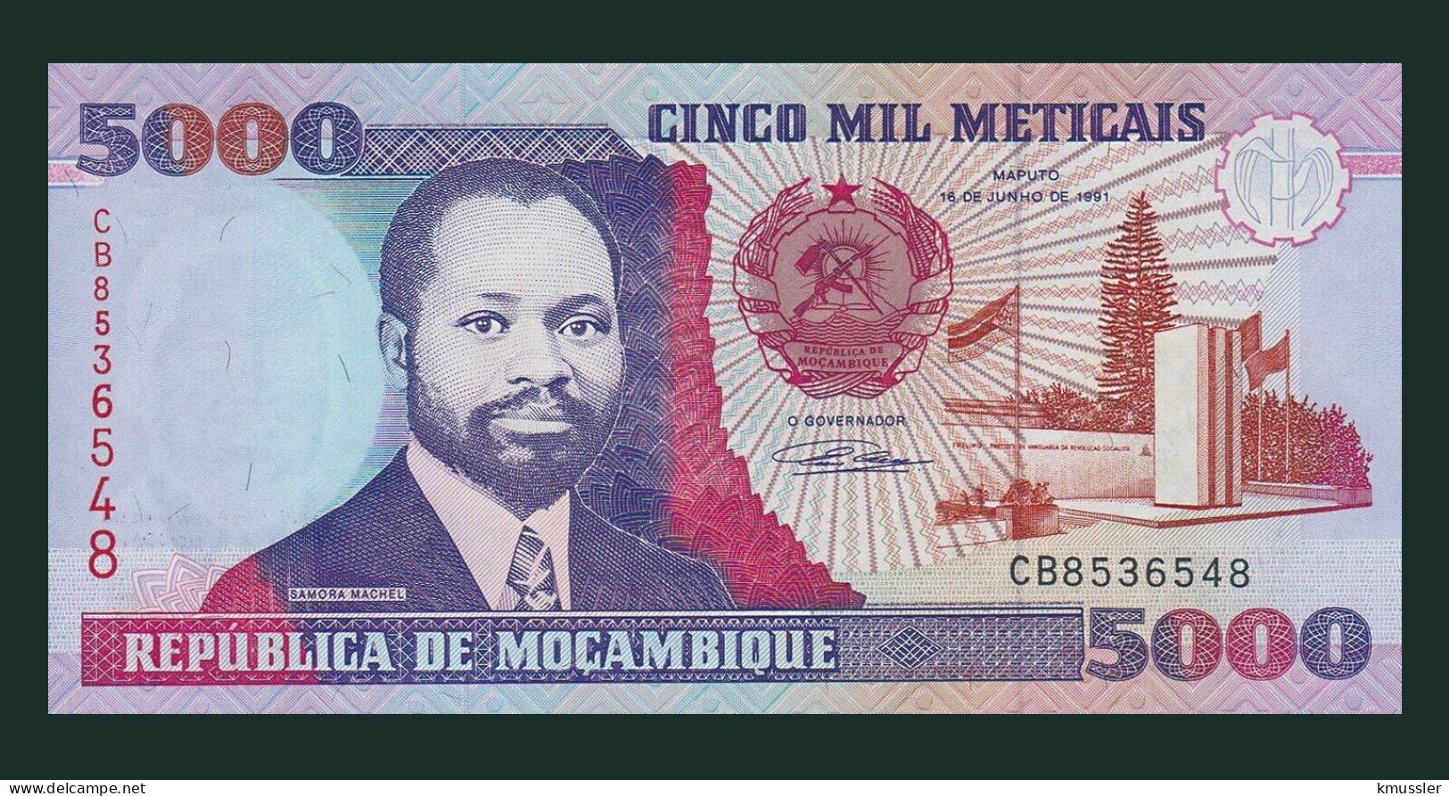 # # # Banknote Mosambik (Mozambique) 5.000 Meticais 1991 (P-136) UNC # # # - Mozambico