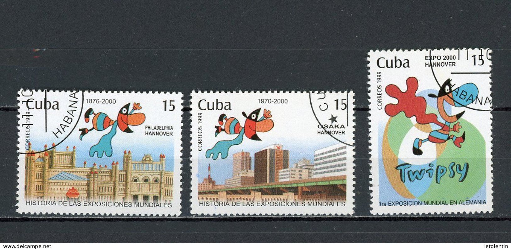 CUBA -  EXPO 2000  N°Yt 3829+3830+3831 Obli. - Oblitérés