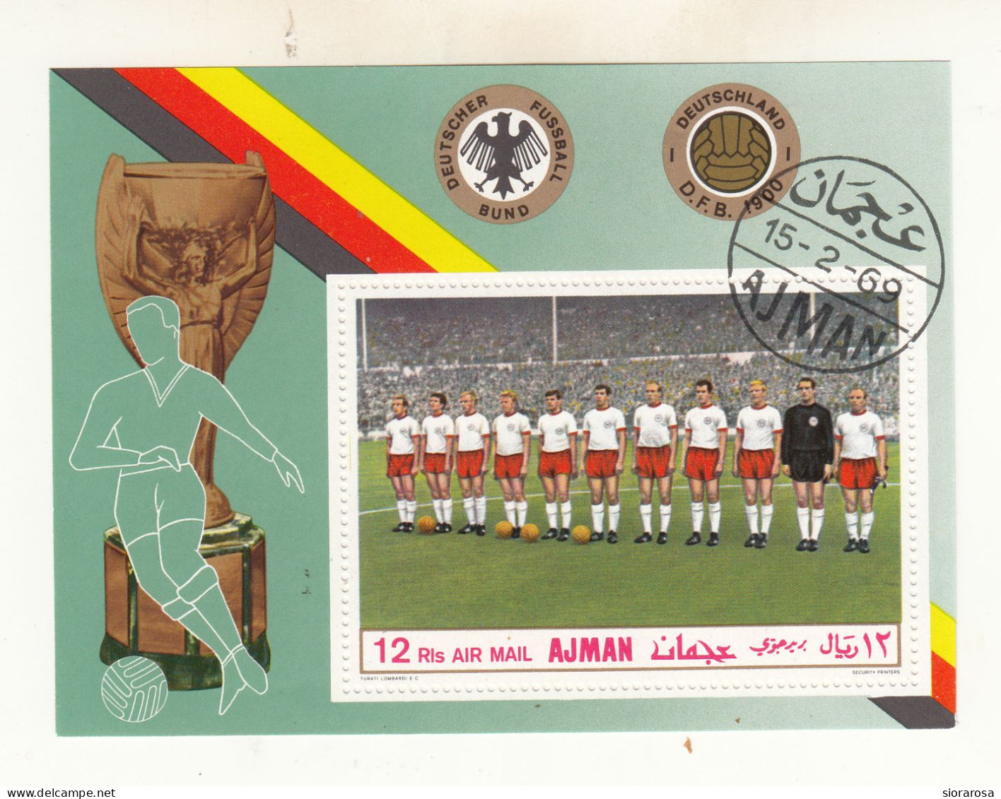 Ajman 1969 Calcio Soccer German National Team.  Nuovo Preoblit. - Club Mitici