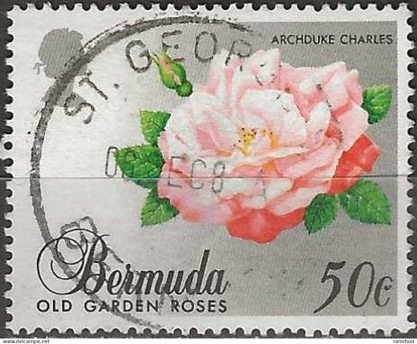 BERMUDA 1988 Old Garden Roses - 50c. - Archduke Charles FU - Bermudes