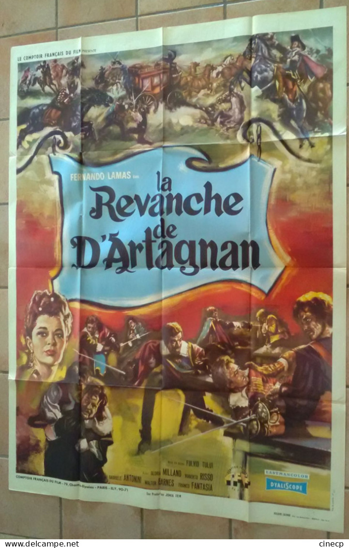 AFFICHE CINEMA FILM LA REVANCHE DE D'ARTAGNAN Fernando LAMAS Fulvio TULUI 1964 TBE DESSIN MOUSQUETAIRES - Affiches & Posters