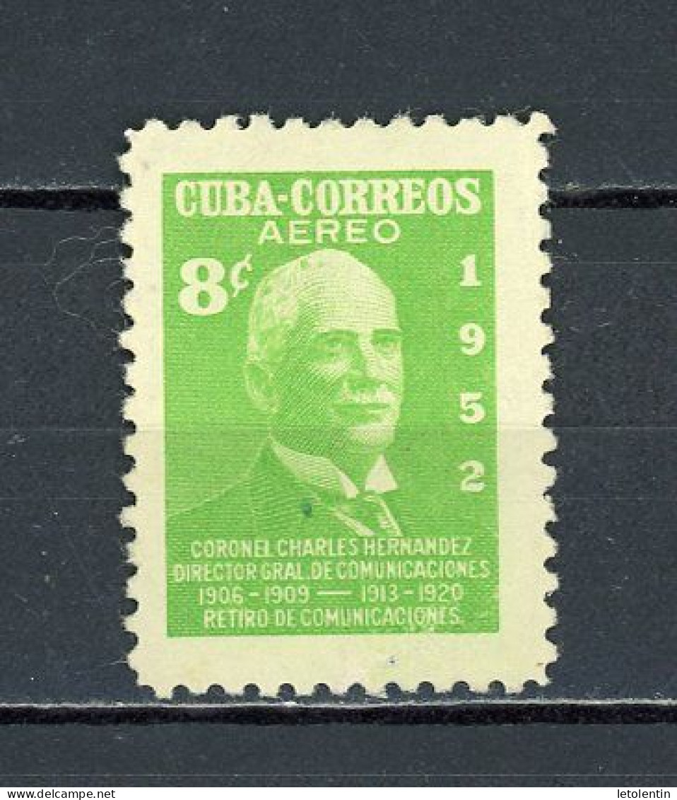 CUBA -  CÉLÉBRITÉ  - POSTE AÉRIENNE - N°Yt 63 (*) - Aéreo