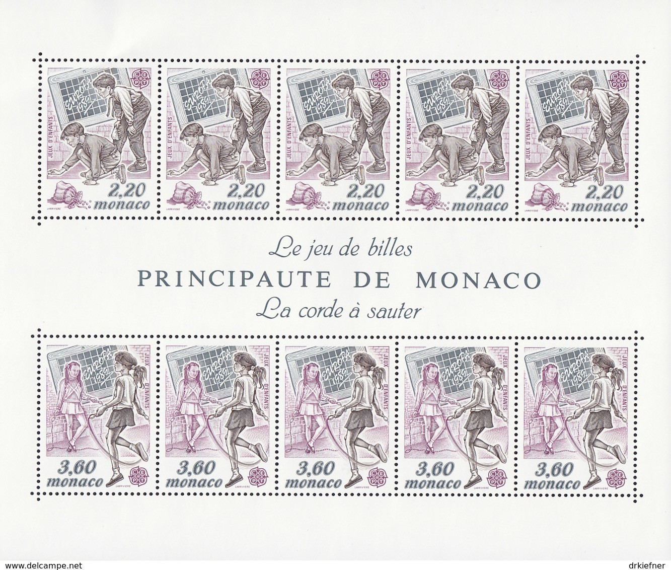 MONACO Block 44, Postfrisch **, Europa: Kinderspiele, 1989 - 1989