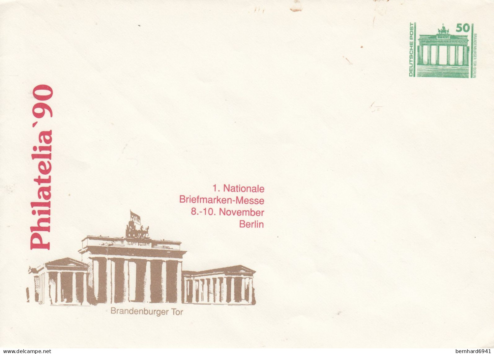 DPU17/2** Philatelia '90 - 1. Nationale Briefmarken-Messe 8.-10.November Berlin - Briefomslagen - Ongebruikt