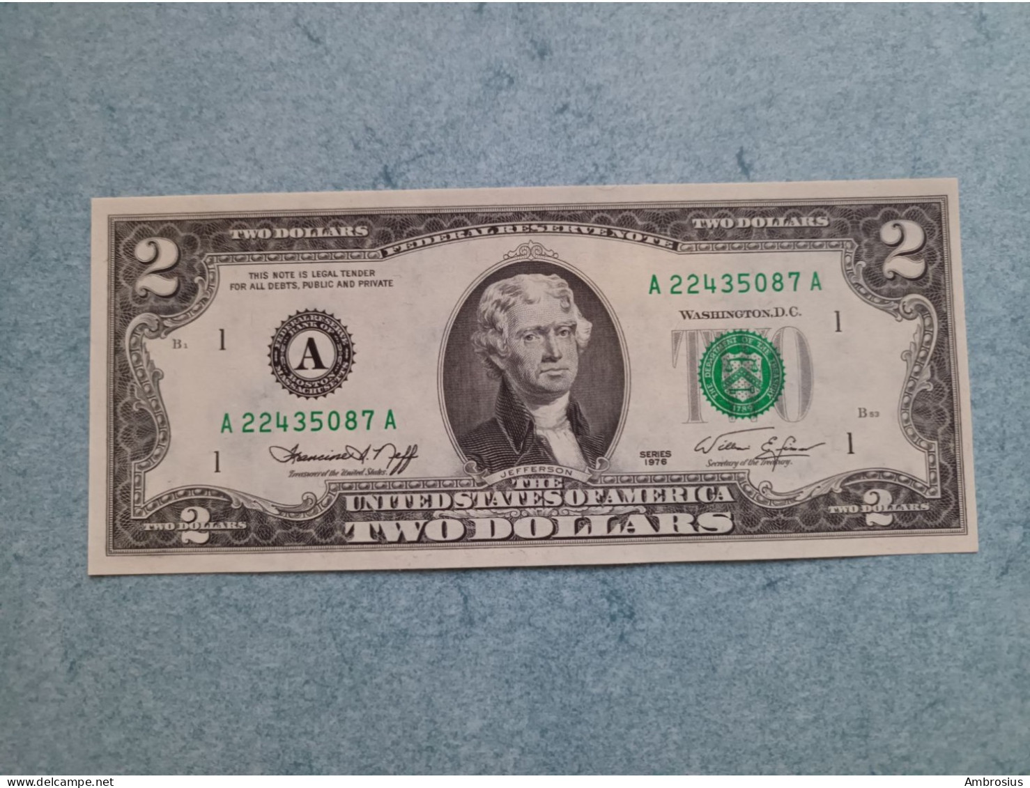 America# 2 Dollars UNC 1976,Th. Jefferson - Other - America