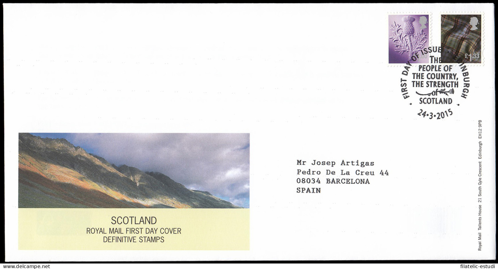 Gran Bretaña 4133/40 (de La Serie) 2015 SPD FDC Serie Regional Escocia Sobre P - Ohne Zuordnung