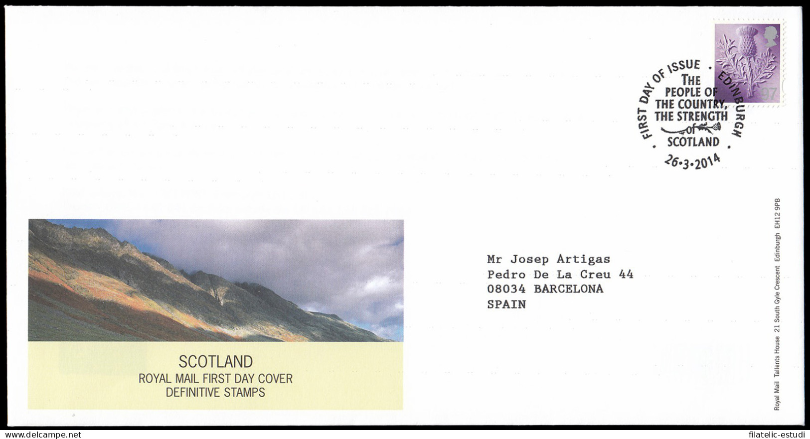 Gran Bretaña 3991 2014 SPD FDC Serie Regional Escocia Sobre Primer Día Edinbur - Unclassified