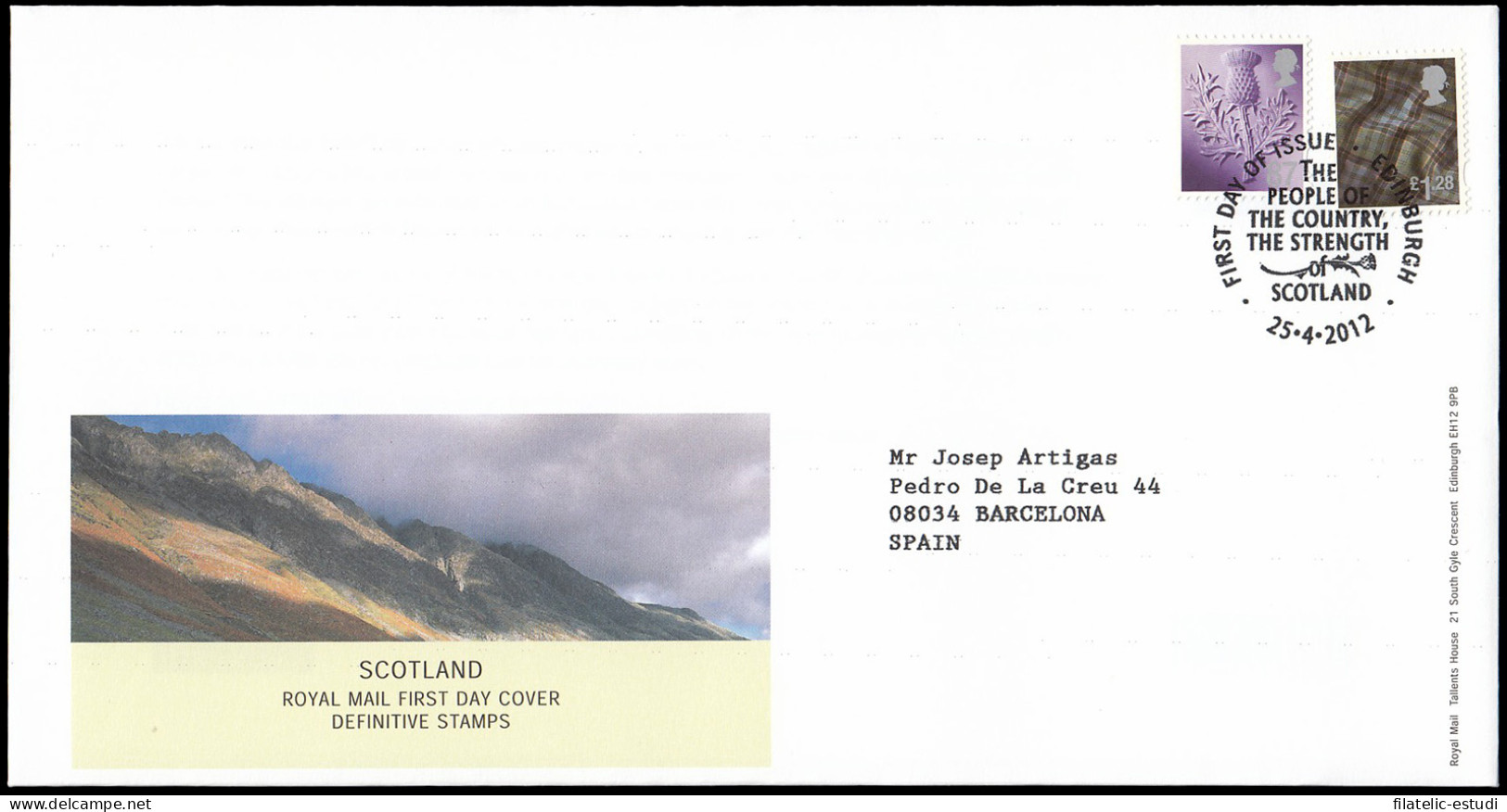 Gran Bretaña 3647/54 (de La Serie) 2012 SPD FDC Serie Regional Escocia Sobre P - Ohne Zuordnung