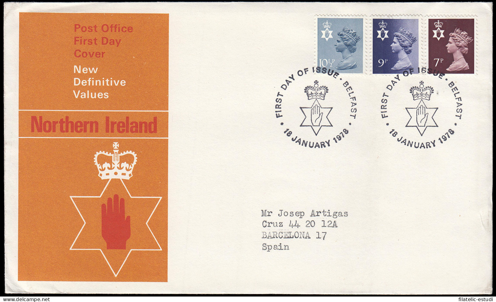 Gran Bretaña 846/54 (de La Serie) 1978 SPD FDC Serie Reina Isabel II Irlanda D - Non Classificati