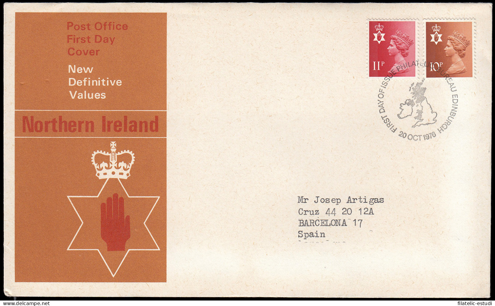 Gran Bretaña 807/12  (de La Serie) 1976 SPD FDC Serie Reina Isabel II  Irlanda - Ohne Zuordnung