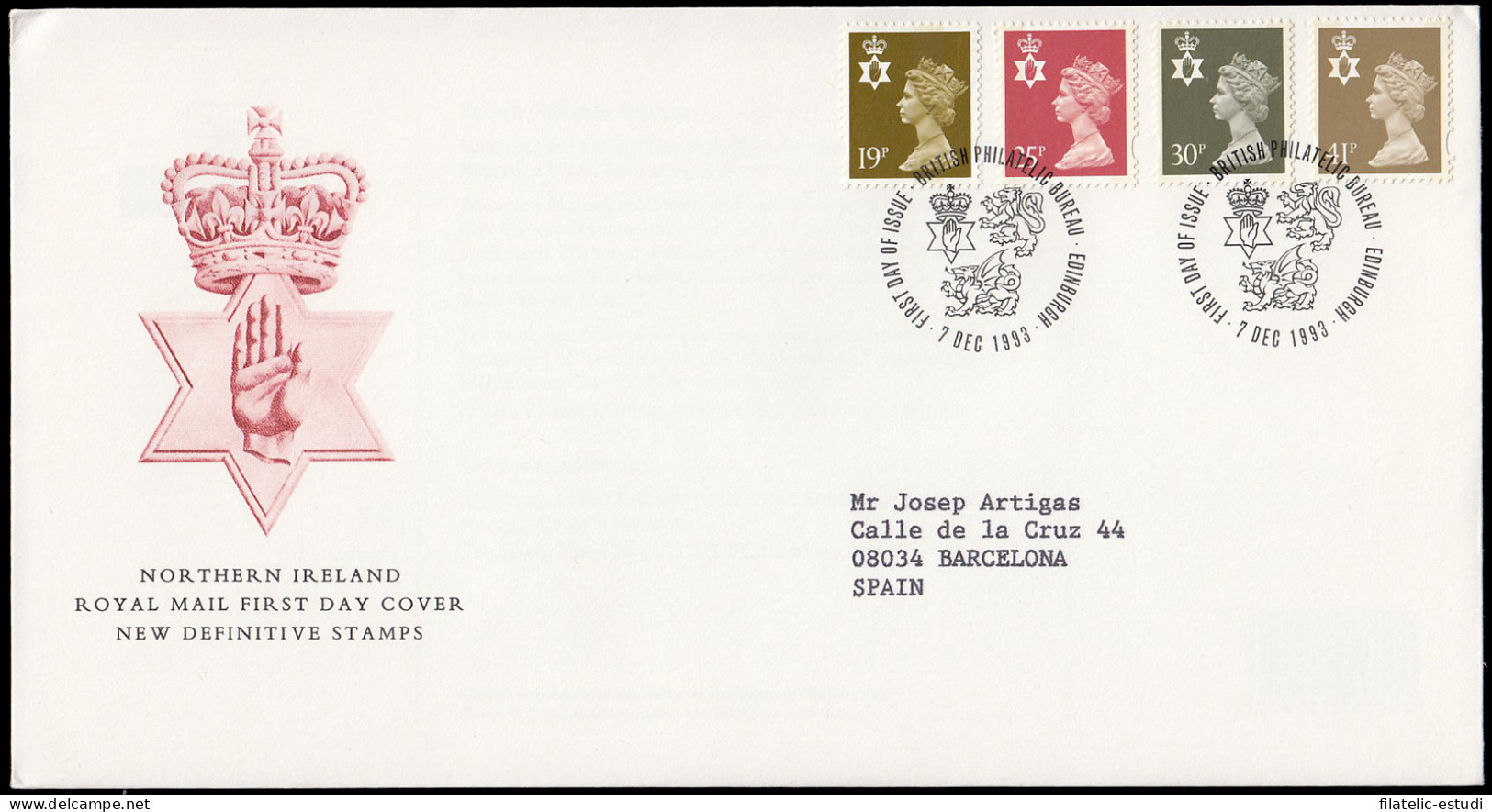 Gran Bretaña 1718/29 (de La Serie) 1993 SPD FDC Serie Reina Isabel II Irlanda  - Non Classés