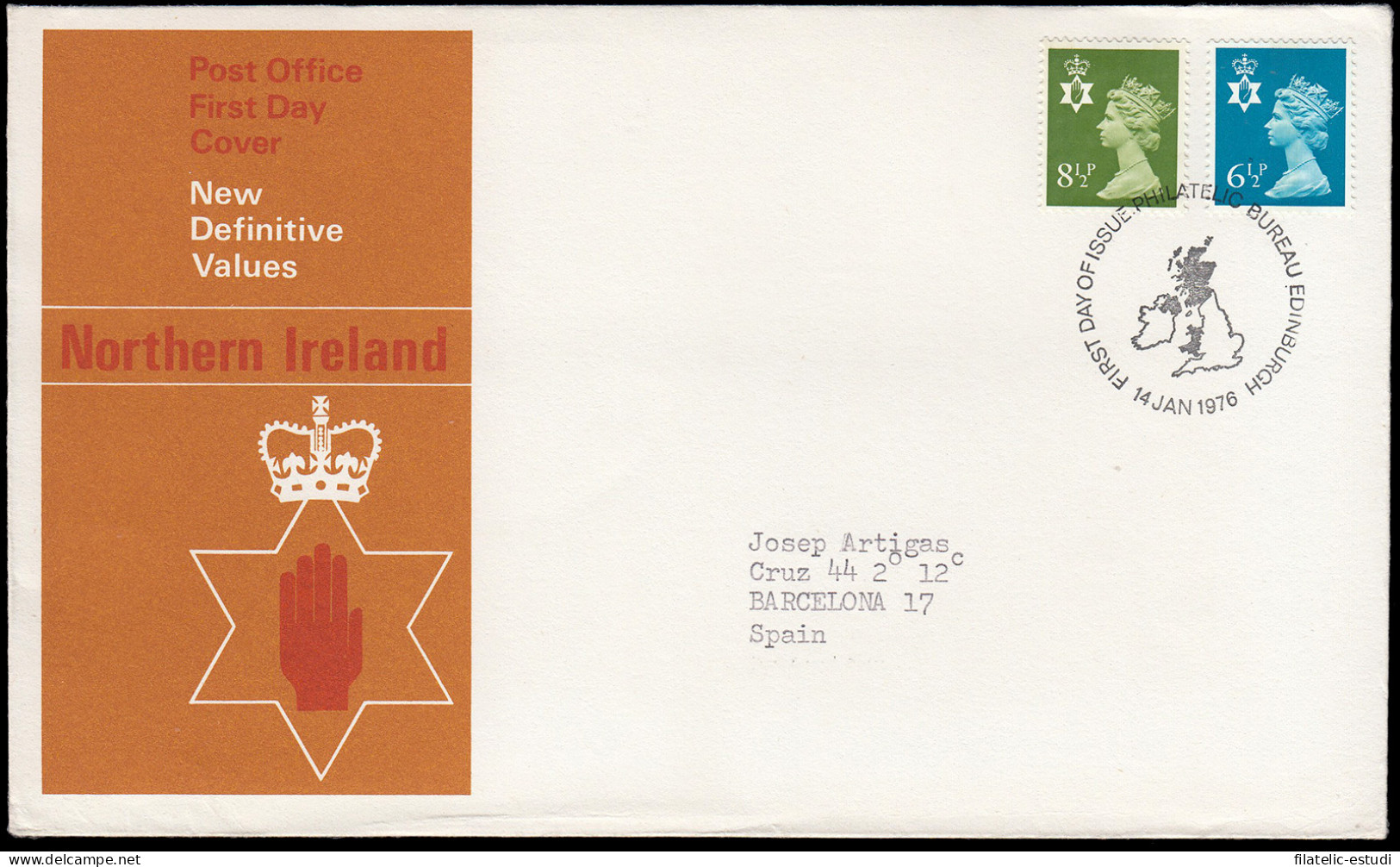 Gran Bretaña 774/79 De La Serie) 1976 SPD FDC Serie Reina Isabel II  Irlanda D - Unclassified