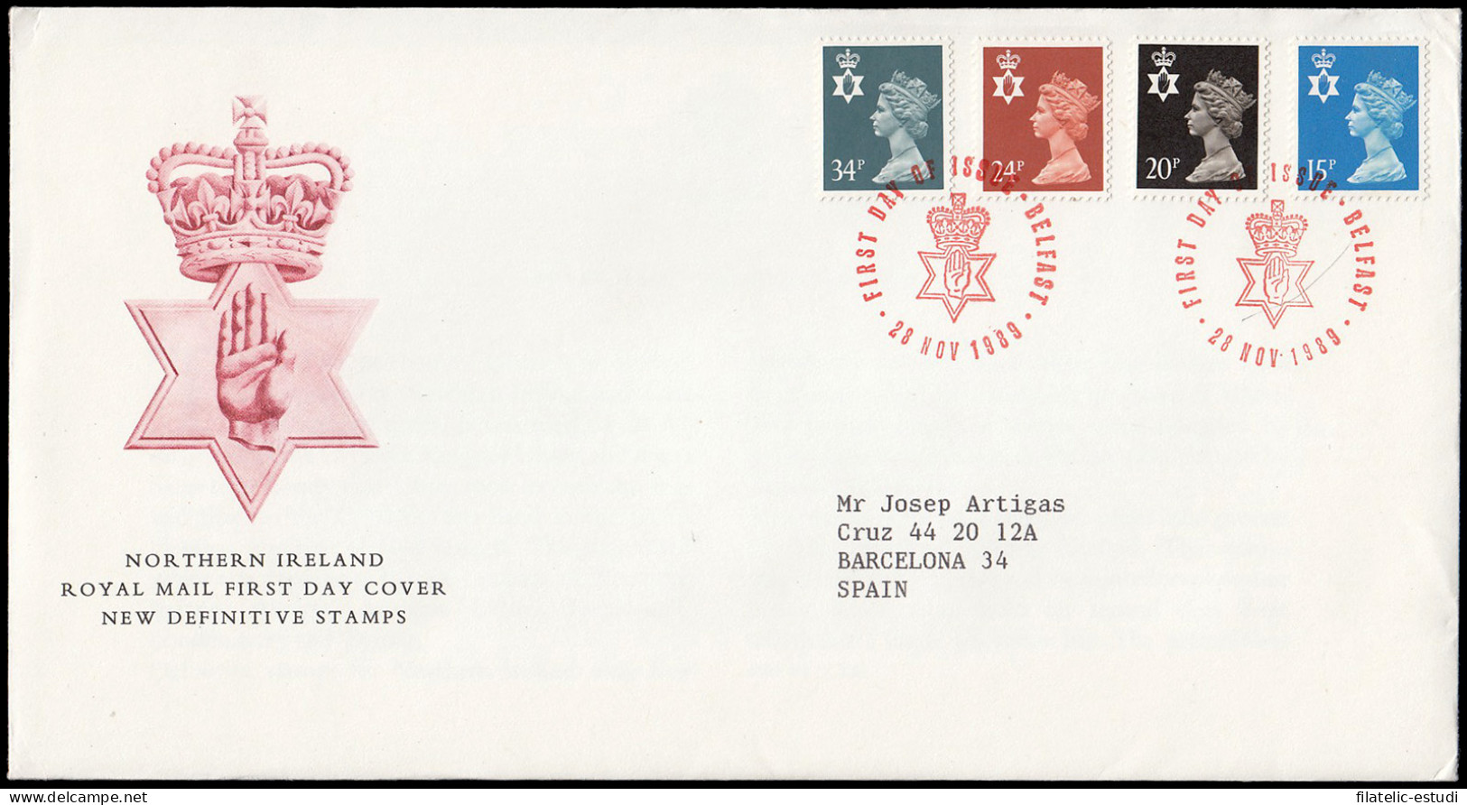 Gran Bretaña 1422/33 (de La Serie) 1989 SPD FDC Serie Reina Isabel II Irlanda  - Ohne Zuordnung