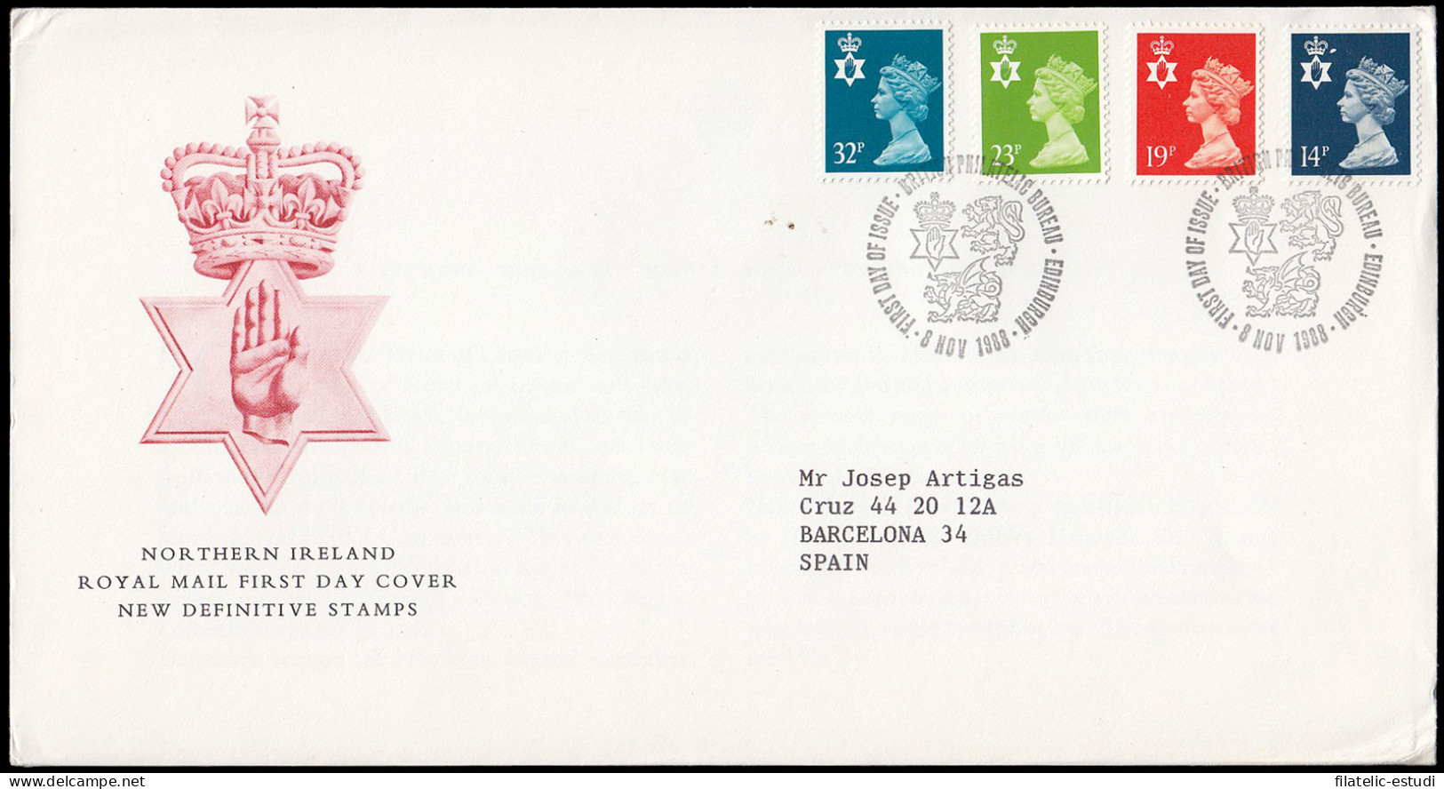 Gran Bretaña 1346/57 (de La Serie) 1988 SPD FDC Serie Reina Isabel II Irlanda  - Non Classés