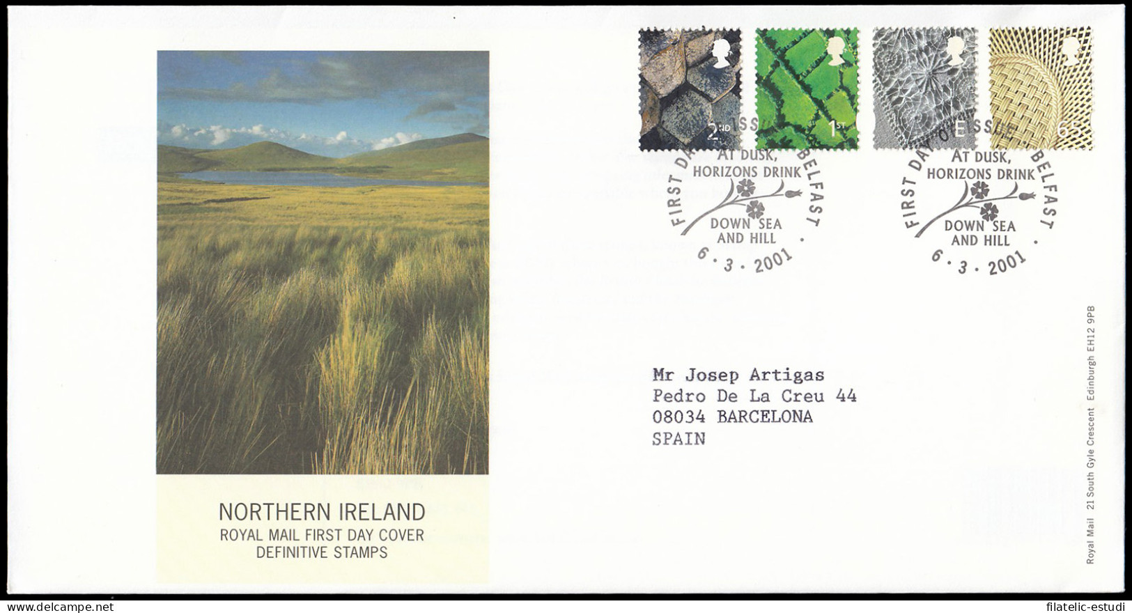 Gran Bretaña 2236/39 2001 SPD FDC Serie Regional Irlanda Del Norte Sobre Prime - Unclassified