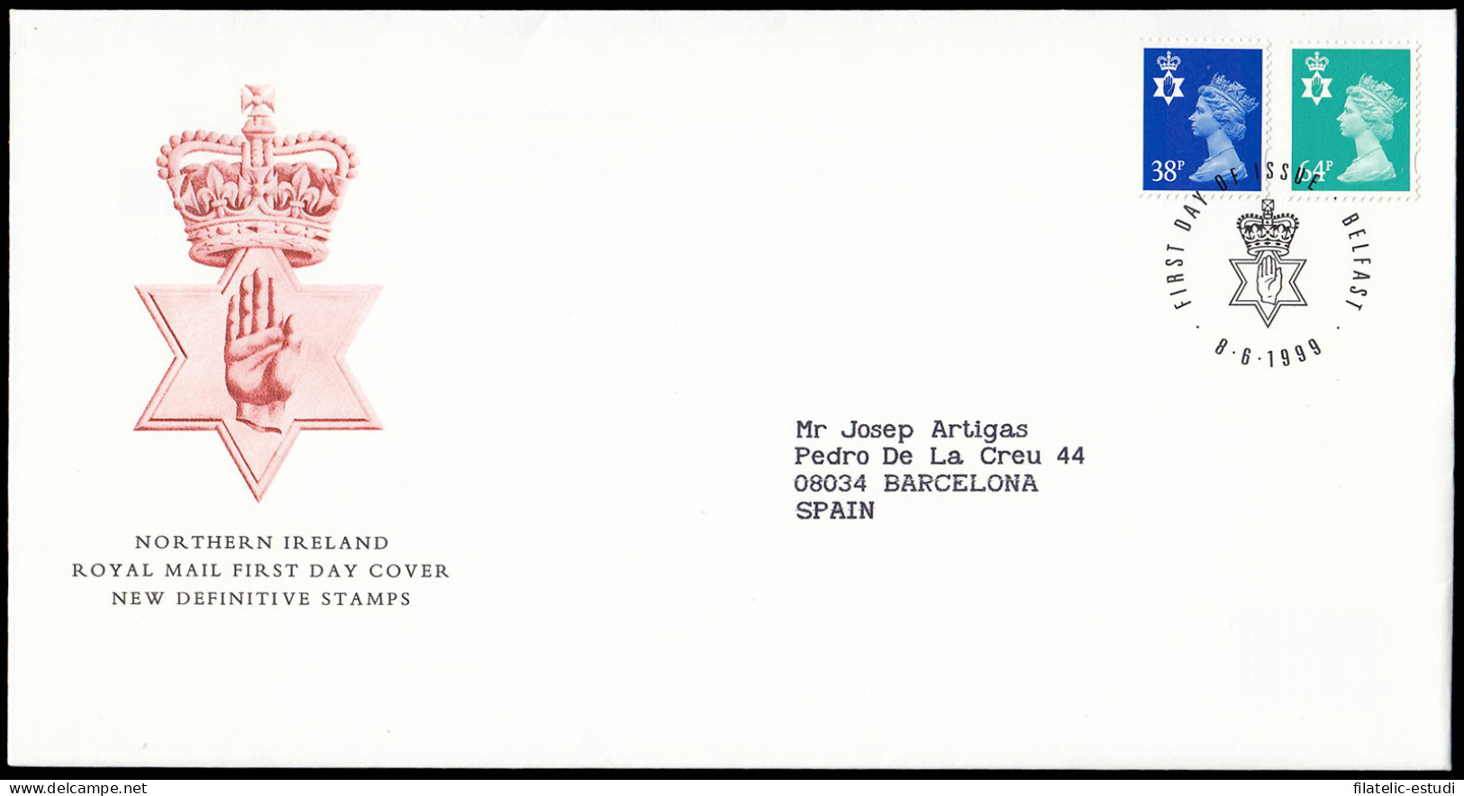 Gran Bretaña 2104/05 1999 SPD FDC Serie Reina Isabel II Sobre Primer Día Belfa - Non Classés