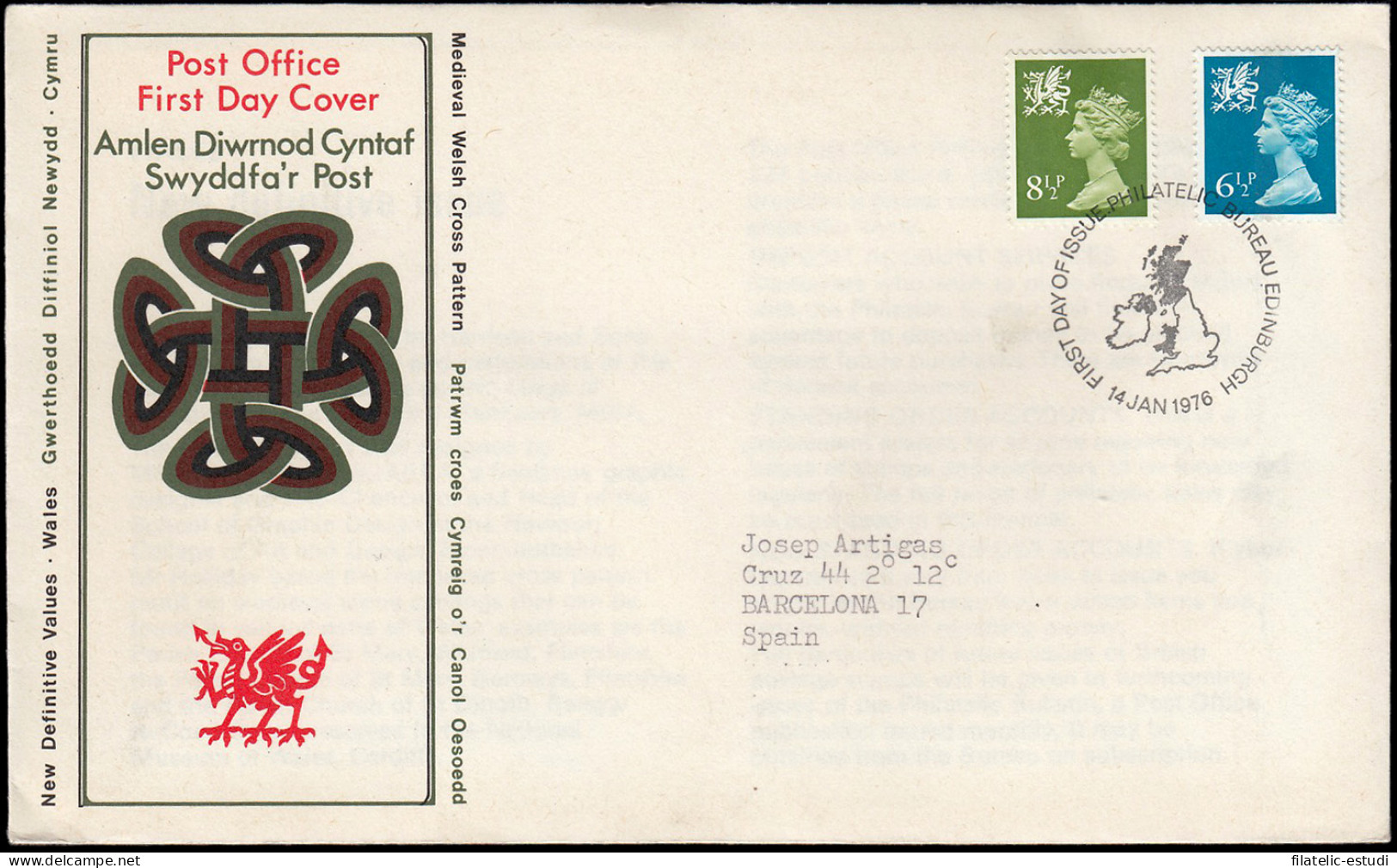 Gran Bretaña 774/79 (de La Serie) 1976 SPD FDC Serie Reina Isabel II Gales  So - Unclassified