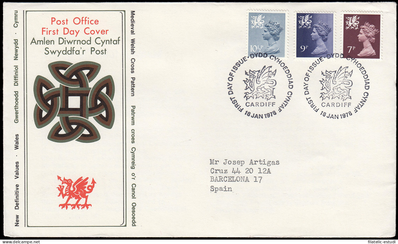 Gran Bretaña 846/54 (de La Serie) 1978 SPD FDC Serie Reina Isabel II Gales  So - Unclassified