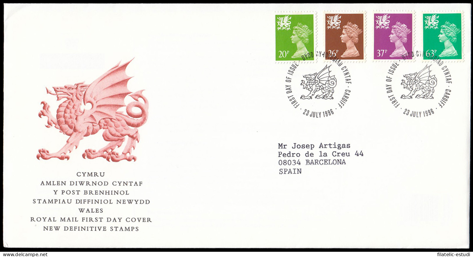 Gran Bretaña 1893/04 (de La Serie) 1996 SPD FDC Serie Reina Isabel II Sobre Pr - Ohne Zuordnung