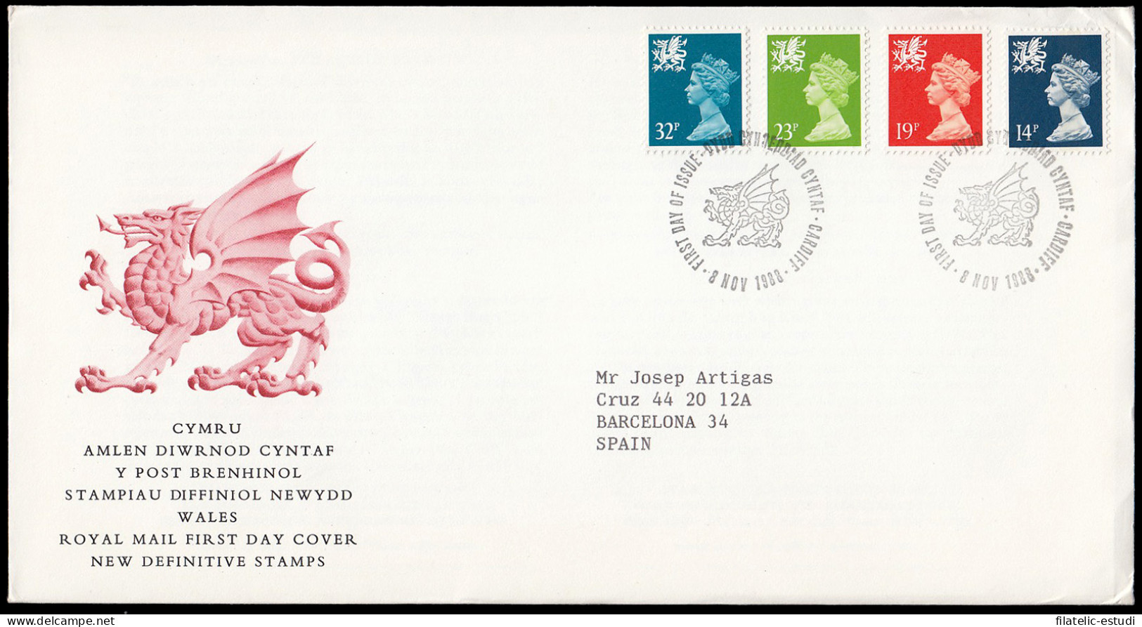 Gran Bretaña 1346/57 (de La Serie) 1988 SPD FDC Serie Reina Isabel II Gales  S - Ohne Zuordnung