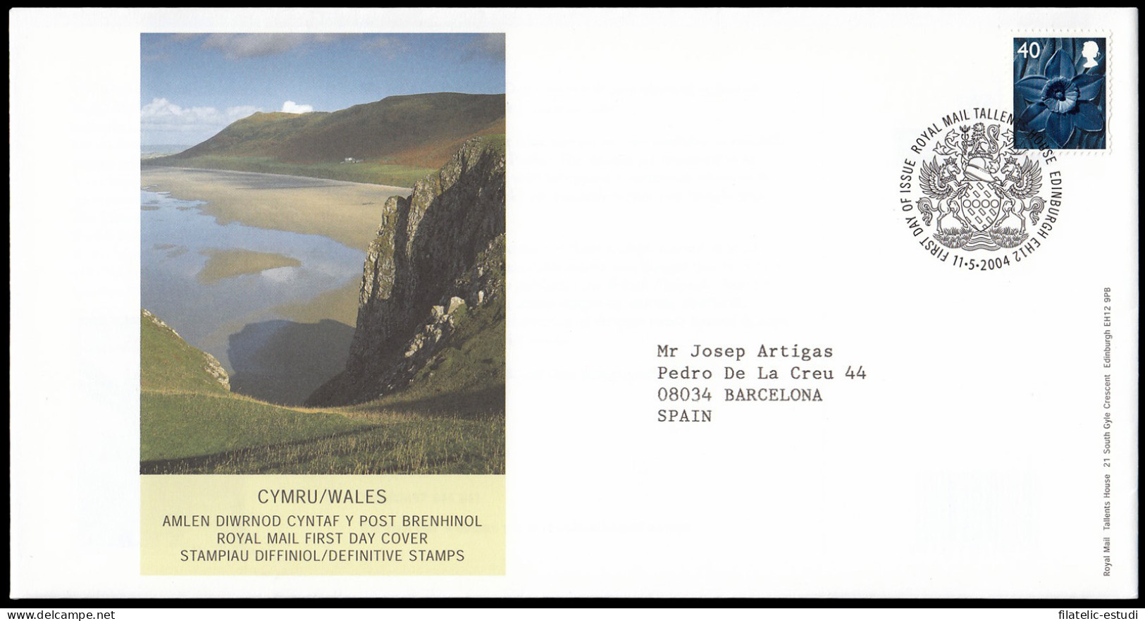 Gran Bretaña 2558 2004 SPD FDC Serie Regional Gales Sobre Primer Día Tallents  - Ohne Zuordnung