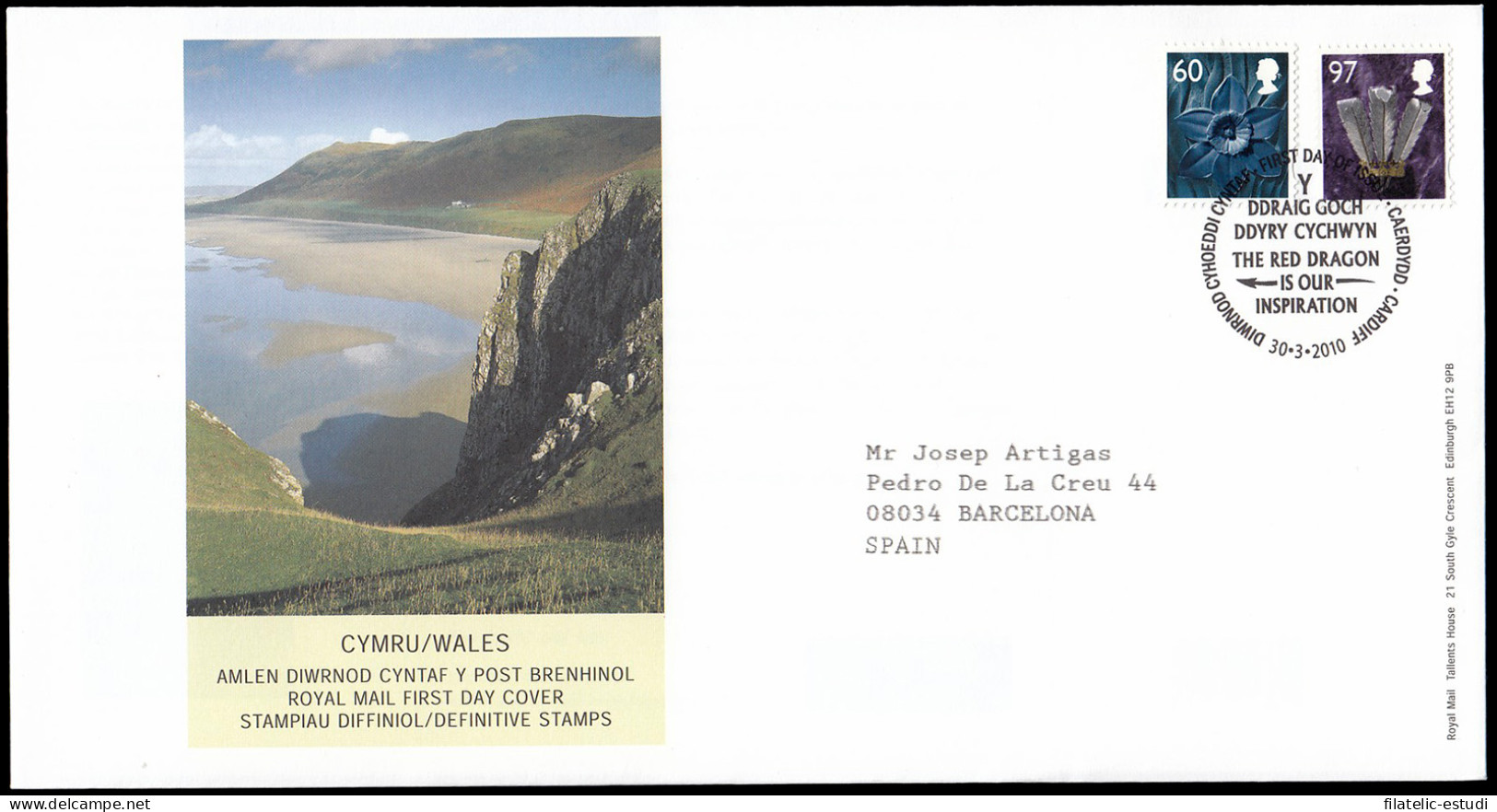 Gran Bretaña 3312/19 (de La Serie) 2010 SPD FDC Serie Regional Gales Sobre Pri - Non Classés