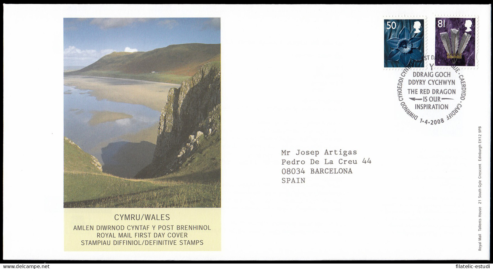 Gran Bretaña 3001/08 (de La Serie) 2008 SPD FDC Serie Regional Gales Sobre Pri - Non Classificati